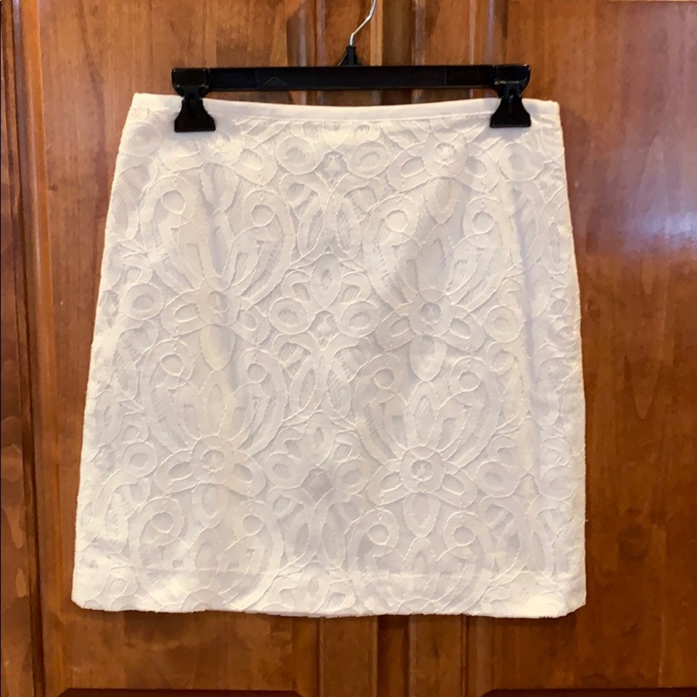 Loft White Lace Mini Skirt